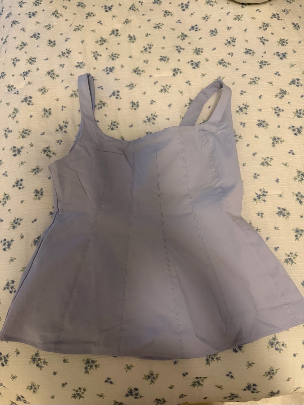 Mango Light Purple Square-Neck Top